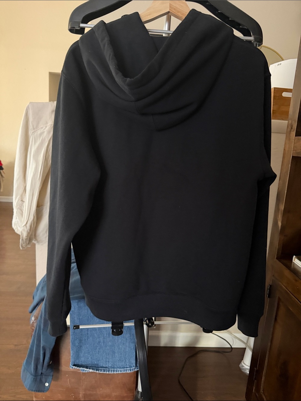Embroidered Coach Black Hoodie with Moon & Cat Graphic - Picture 3 of 4